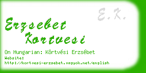 erzsebet kortvesi business card