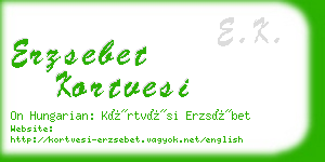 erzsebet kortvesi business card